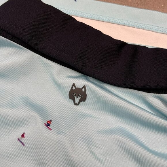 Greyson Golf Shirt Ski Man Pattern Baby Blue Stretch Polo XL - Picture 7 of 7